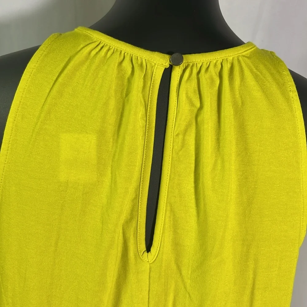 NWT Banana Republic Factory Chartreuse Sleeveless Smocked Waist Dress